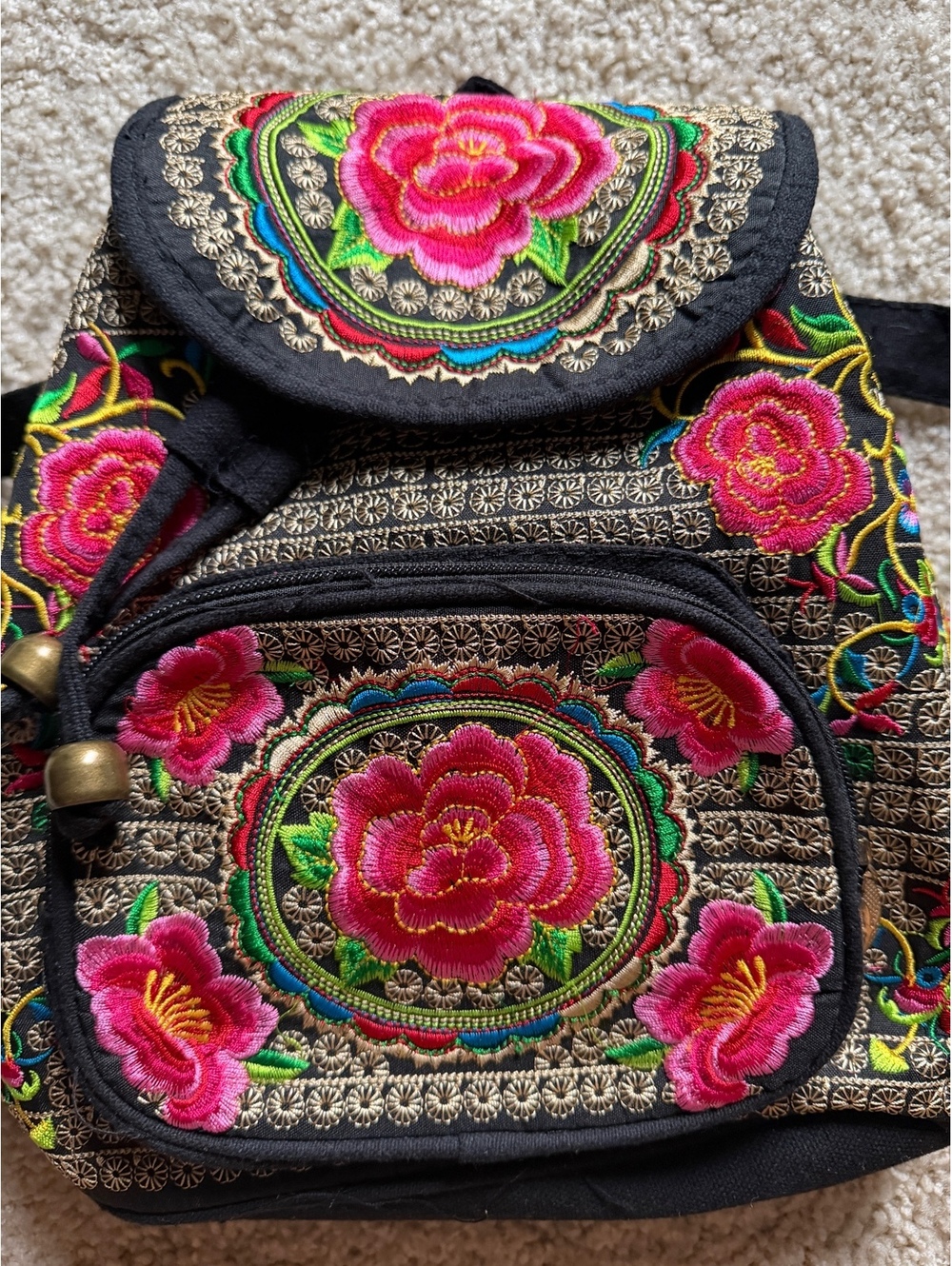 Embroidered backpack